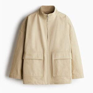 H&M Women’s Beige Oversized Canvas Jacket